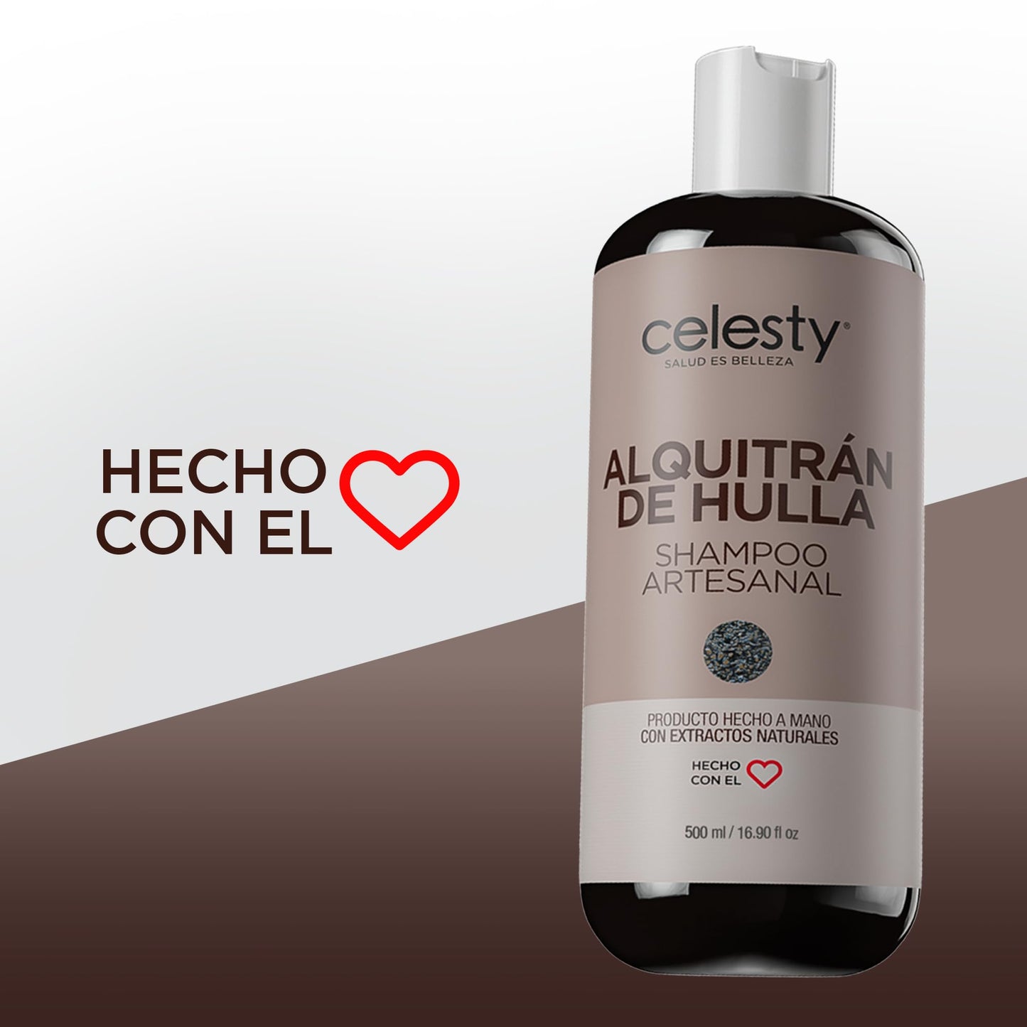 CELESTY | Shampoo sin Sulfatos y Parabenos - Shampoo Alquitrán | Alivio para Dermatitis Seborréica y Psoriasis - Ideal para el Cuidado del Cabello Limpio y Saludable | 500ml