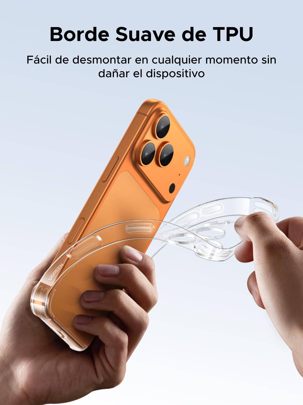 UGREEN Funda para iPhone 17 Pro, Airbags de Alta Elasticidad, Case Anti-Amarillo con Protección de la Lente y contra Caídas, Case para iPhone 17 Pro, Transparente Carcasa 6.3 Pulgadas