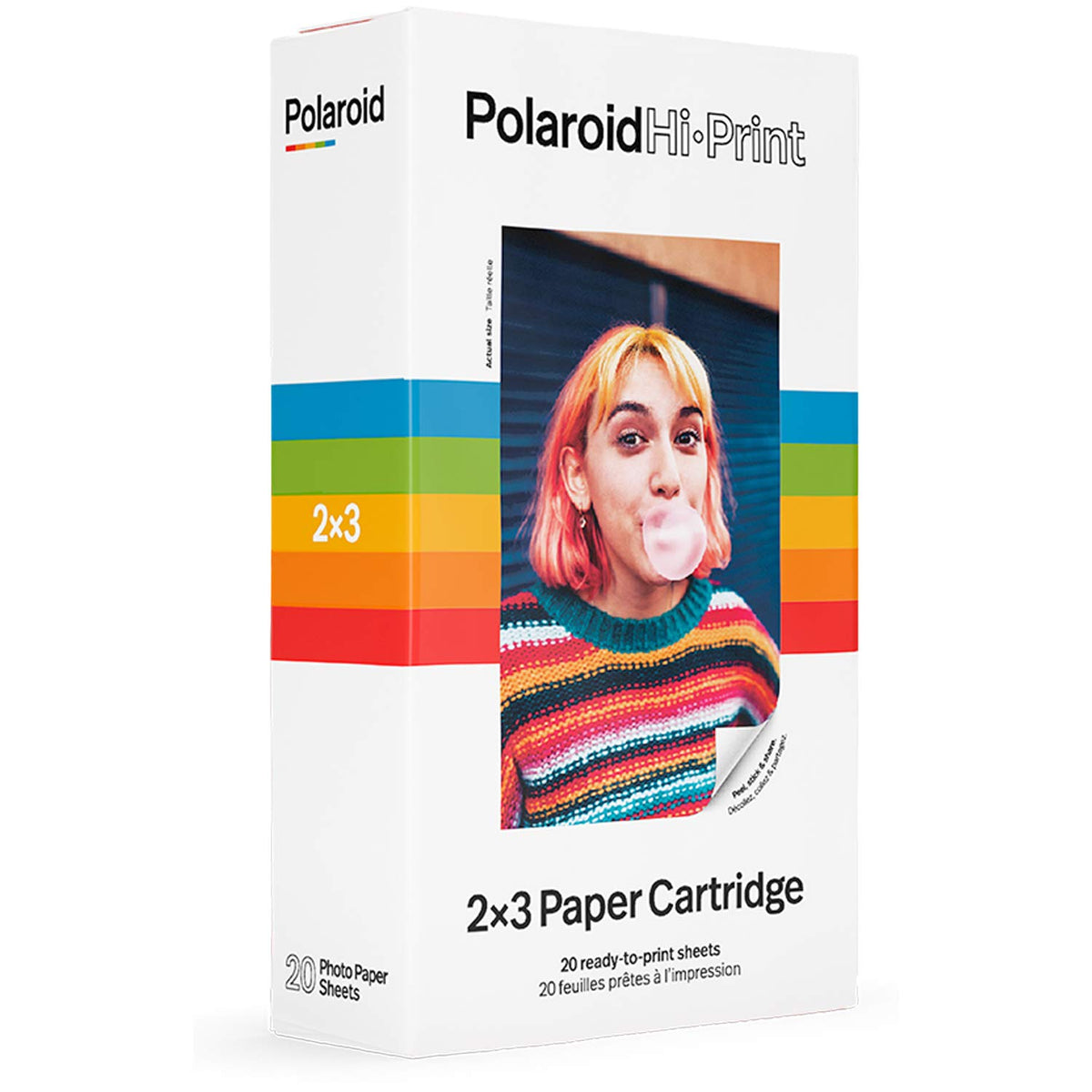 Cartucho de Papel Polaroid Hi-Print Blanco con Paño de Limpieza 20 Hojas (x2) Paquetes