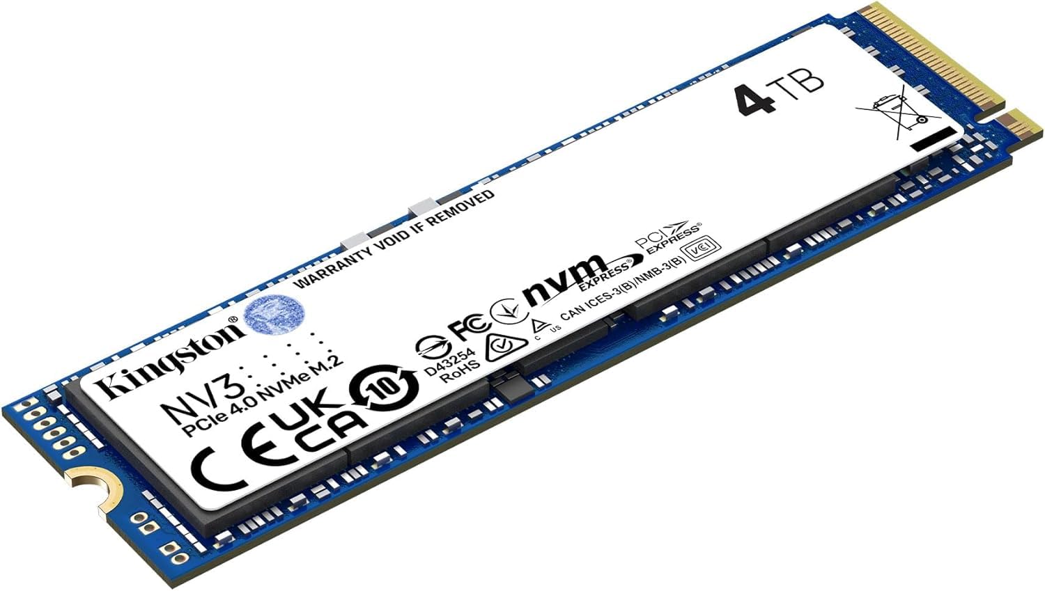Kingston NV3 4TB M.2 2280 NVMe SSD | PCIe 4.0 Gen 4x4 | hasta 6000 MB/s | SNV3S/4000G
