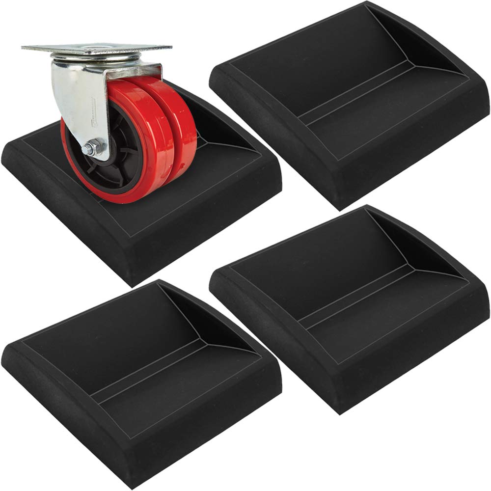 WELLGO - Tapones de cama y tazas de muebles de 3 x 3 pulgadas, paquete de 4 tapones de silicona de alta calidad para todas las ruedas de muebles, sillas de sofá cama, hechas de silicona sólida que