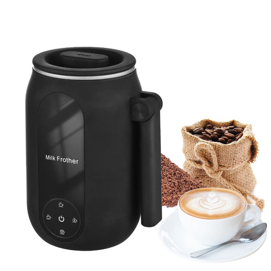 Feiniao 4 En 1 Espumador de Leche Eléctrico para Espumar, Vaporizador de Leche con Mango Plegable de 45 Grados, 110V Milk Frother Fabricante de Espuma Fría y Caliente para Café/Latte/Capuchino
