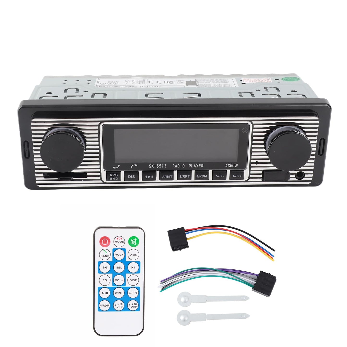 Radio Bluetooth para Automóvil, Estéreo Clásico Reproductor MP3 con USB, SD, AUX Y FM, Unidad De Montaje En Tablero