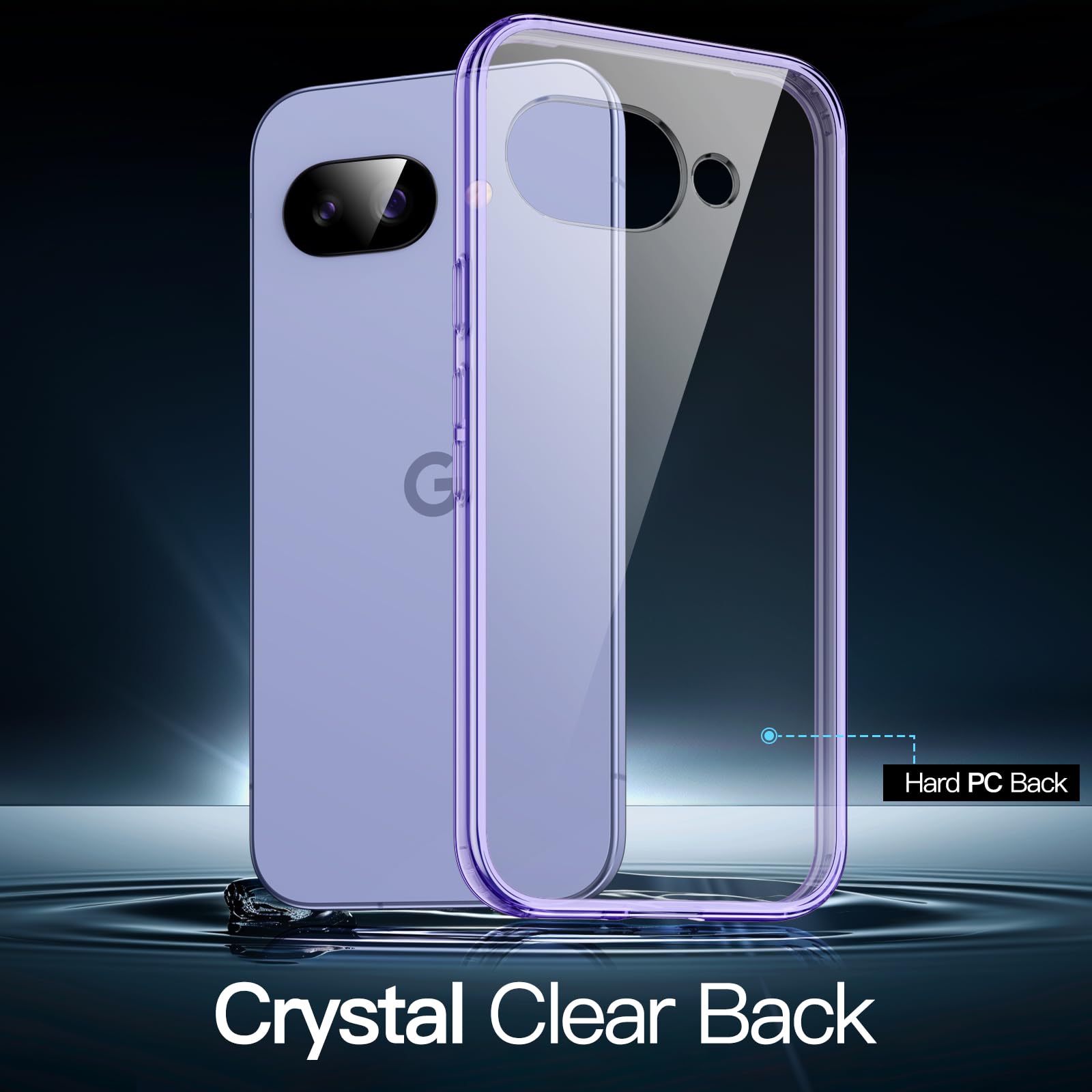JETech Funda para Google Pixel 9a 6.3 Pulgadas 2025, Carcasa Anti-Amarillo Antigolpes Protectora, Respaldo Anti-Arañazos PC Dura (Lila)