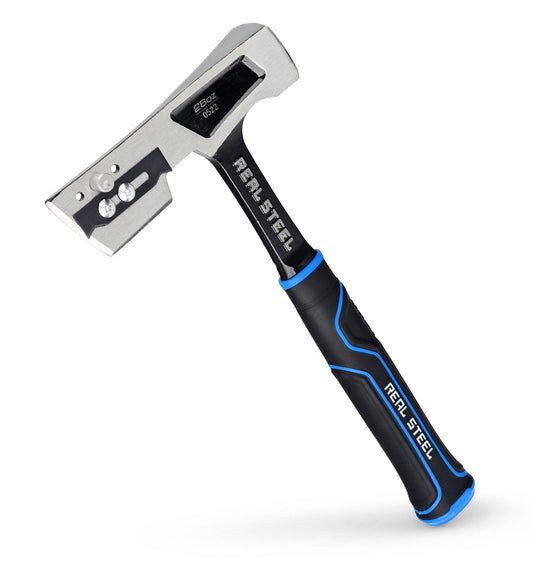 Martillo de Acero Real 28 Onzas Plateado Negro con Mango de Goma