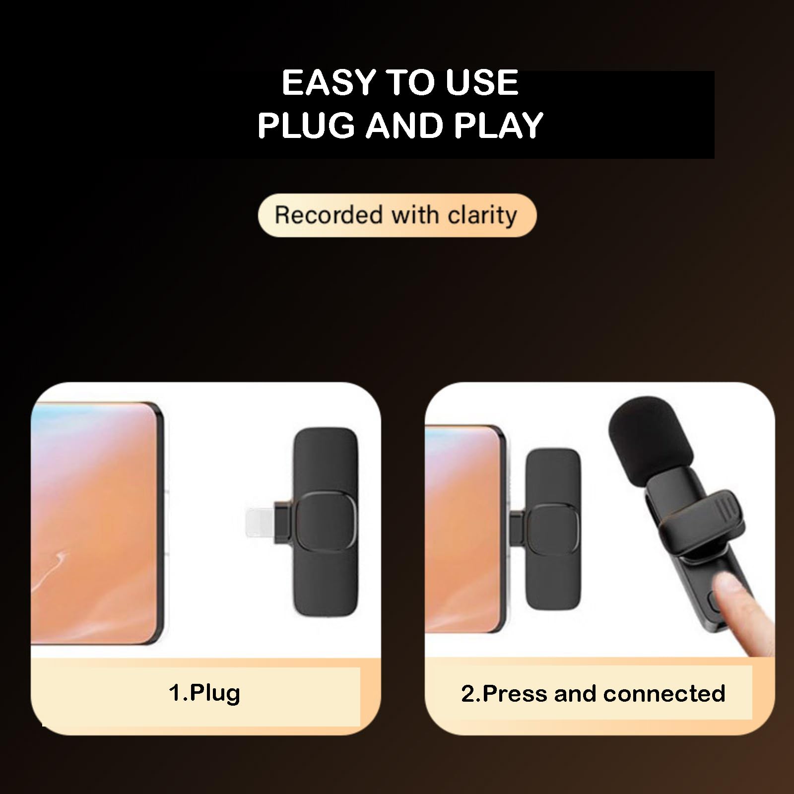 IEKK - 2 micrófonos inalámbricos Lavalier para iPhone, iPad - Mini micrófonos inalámbricos con clip de calidad de sonido cristalina para grabación, transmisión en vivo, Vlog (rosa-Android)