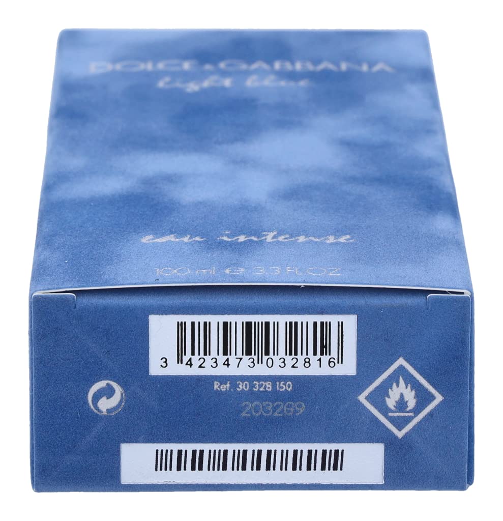 D & G Light Blue Eau Intense By Dolce & Gabbana For Women Eau De Parfum Spray 3.3 oz