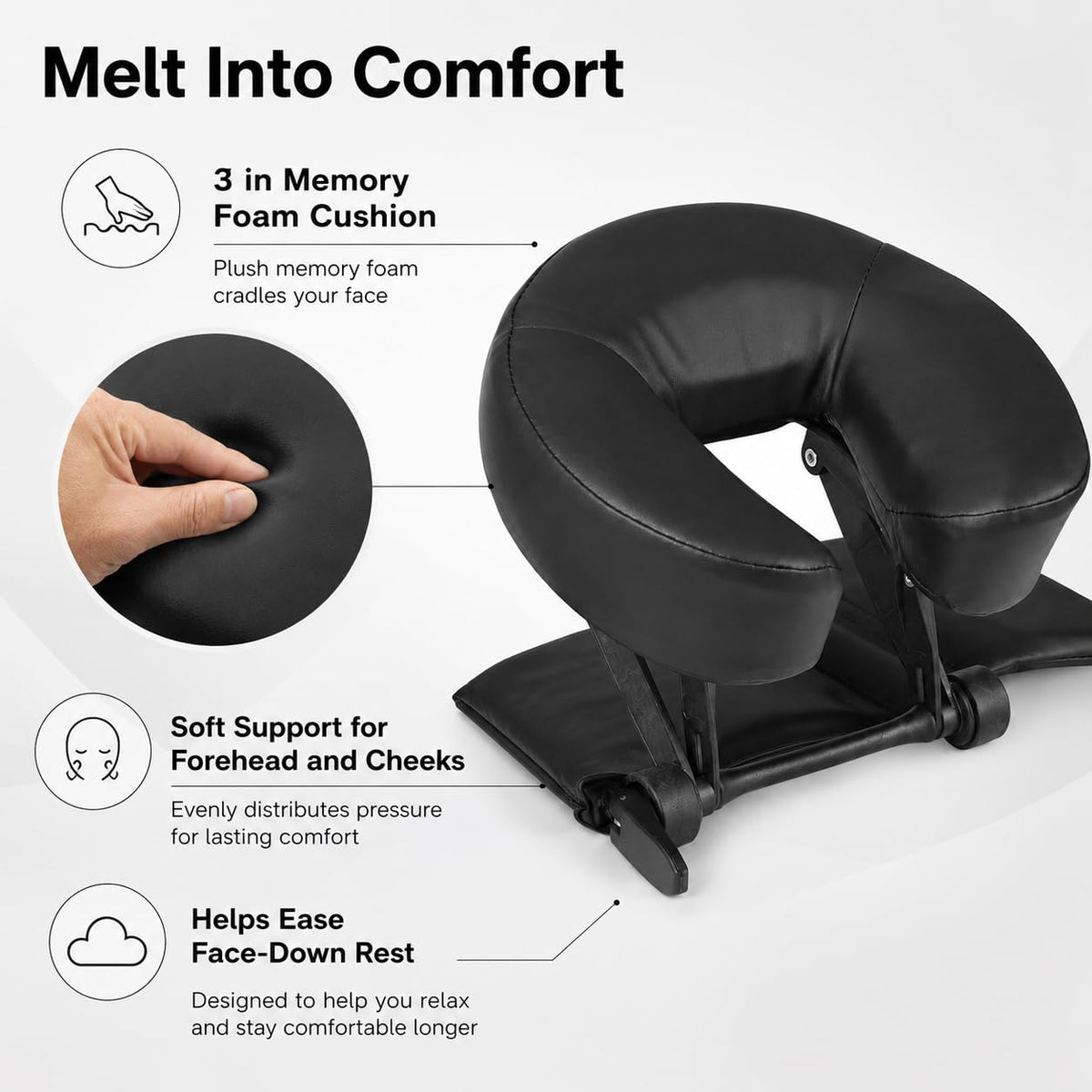 Kit de Masaje de Mesa NIMBLOOM Transpirable con reposacabezas Ajustable y Almohada ergonómica de Espuma viscoelástica