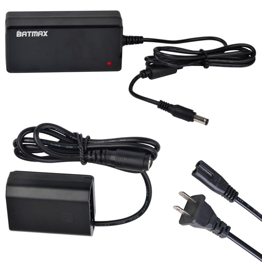 Batmax NP-FZ100 Adaptador de corriente CA y acoplador de CC Kits de cargador de batería simulado para cámaras Sony Alpha A7IV A6600 A6700 ZV-E1 A7III A7SIII A7C A1 FX3 A7R3 A7R IV, A9 A9R A9S
