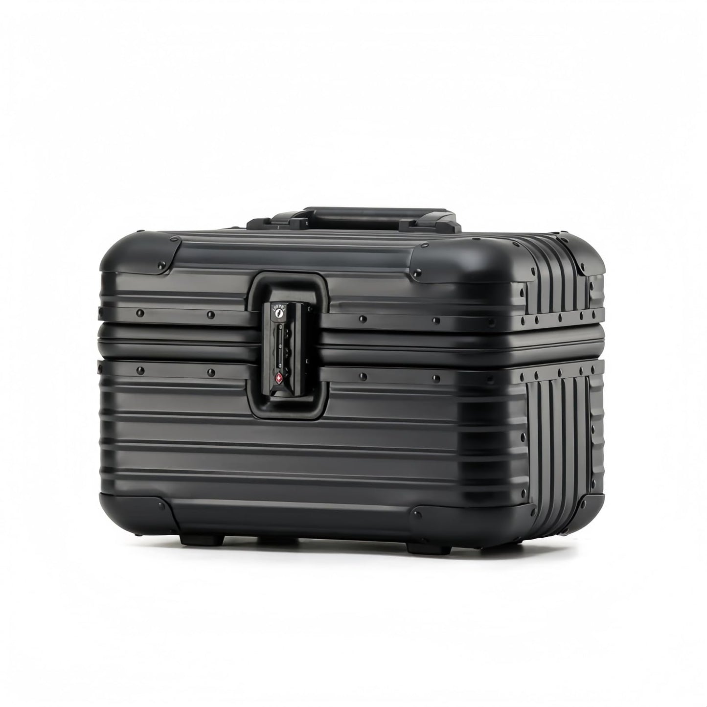 Perle Path - Funda de aluminio para tren de maquillaje, carcasa dura, organizador de cosméticos con bloqueo TSA, estuche profesional de almacenamiento de cosméticos de metal, estuche portátil para