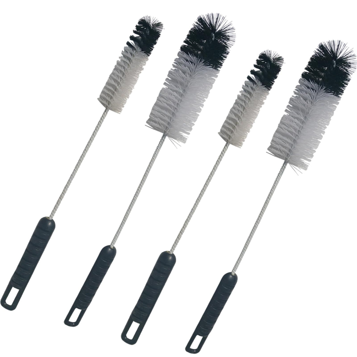 Coralpearl Juego de Cepillos de Limpieza para Botellas Mango Largo Delgado, Pequeño & Grande, Flexibles Escobilla Limpiador de Alambre para Limpiar Biberón, Manguera, Pajita, Tubería, Tubos (4)