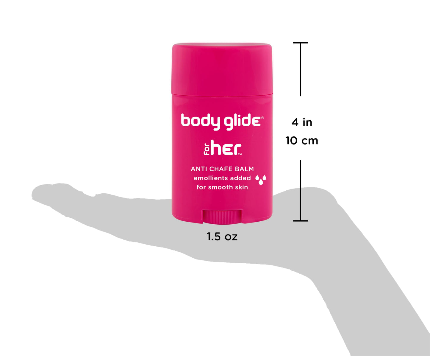 Cuerpo Glide para ella 42.5 gram anti Chafe Bálsamo, Rosado, 1.5oz