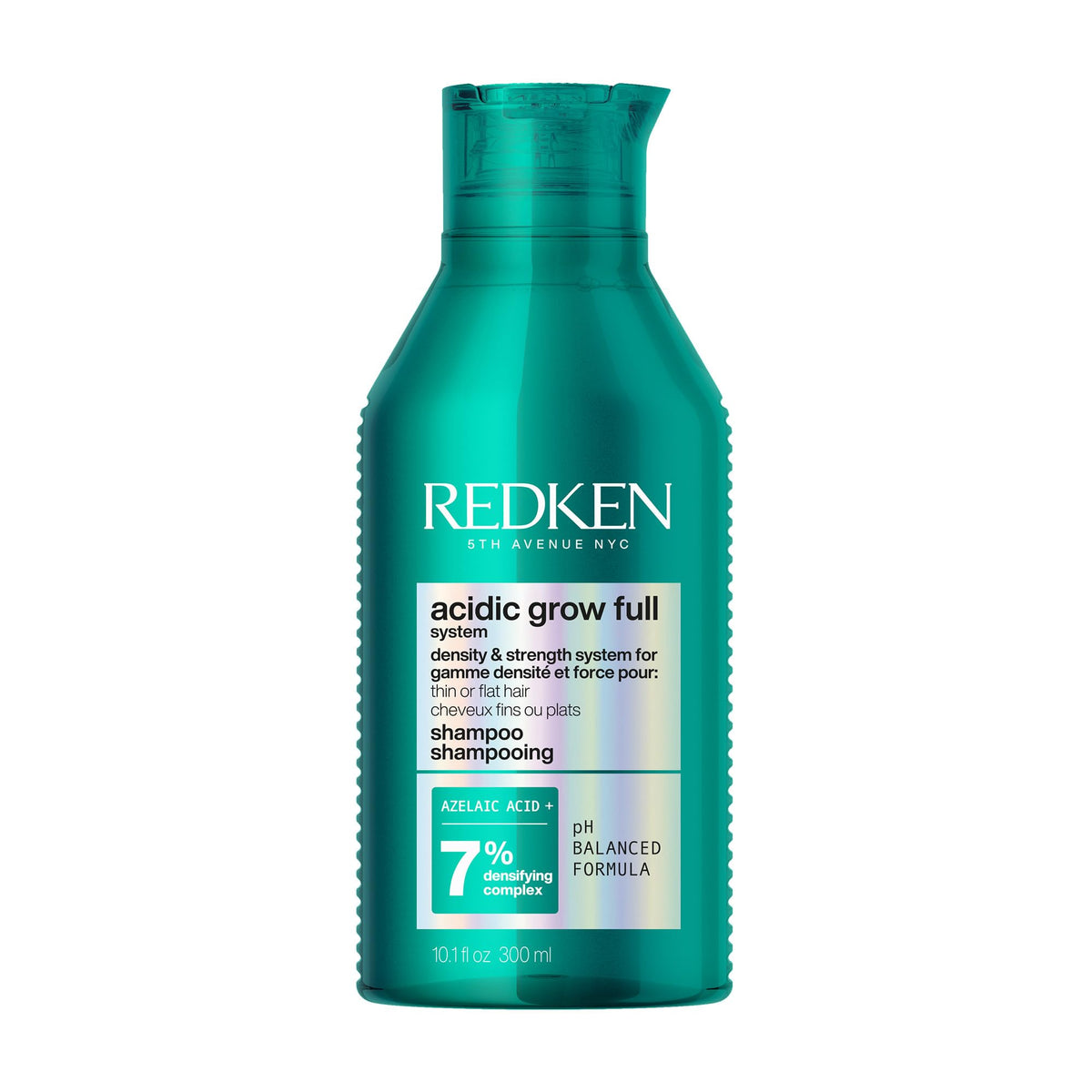REDKEN Shampoo Acidic Grow Full System | Para volumen y fuerza | Limpieza densificante, reduce el quiebre | Más volumen, hidratación y revitalización | Respeta el pH | 300 ml
