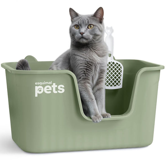 Arenero ESQUIMAL Verde con Paredes Altas y Pala para Gato