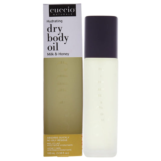 Cuccio Naturale Hydrating Dry Body Oil - Scented, Renewing And Essential Moisturizing Treatment For Dry Skin Repair - Paraben Free Formula With All Natural Ingredients - Milk And Honey - 100 ML