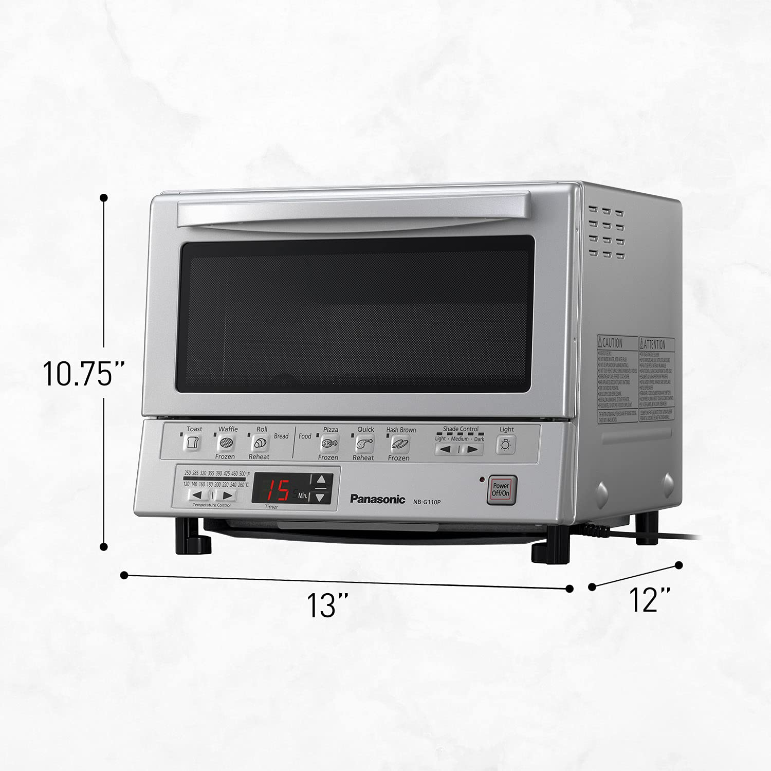 Horno Tostador Panasonic FlashXpress Plateado con Doble Calefacción por Infrarrojos y 6 Opciones de Cocción Automática