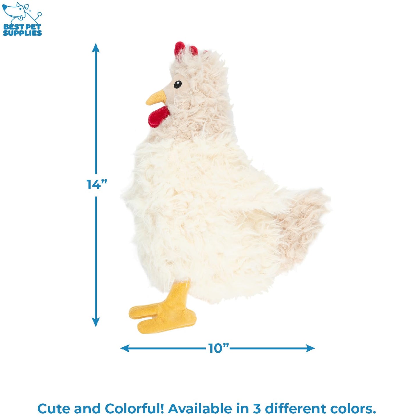 Best Pet Supplies - Juguetes de Peluche para Perros de Pollo Arrugado para Juegos interactivos, Cachorros y Adultos Mayores, Forma de Juguete de Pollo Colorido, Lindo y mimoso, Pollo Arrugado (Beige)