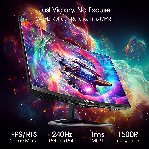 Monitor Curvo Sceptre Negro 240 Hz 1080p para Juegos 2023