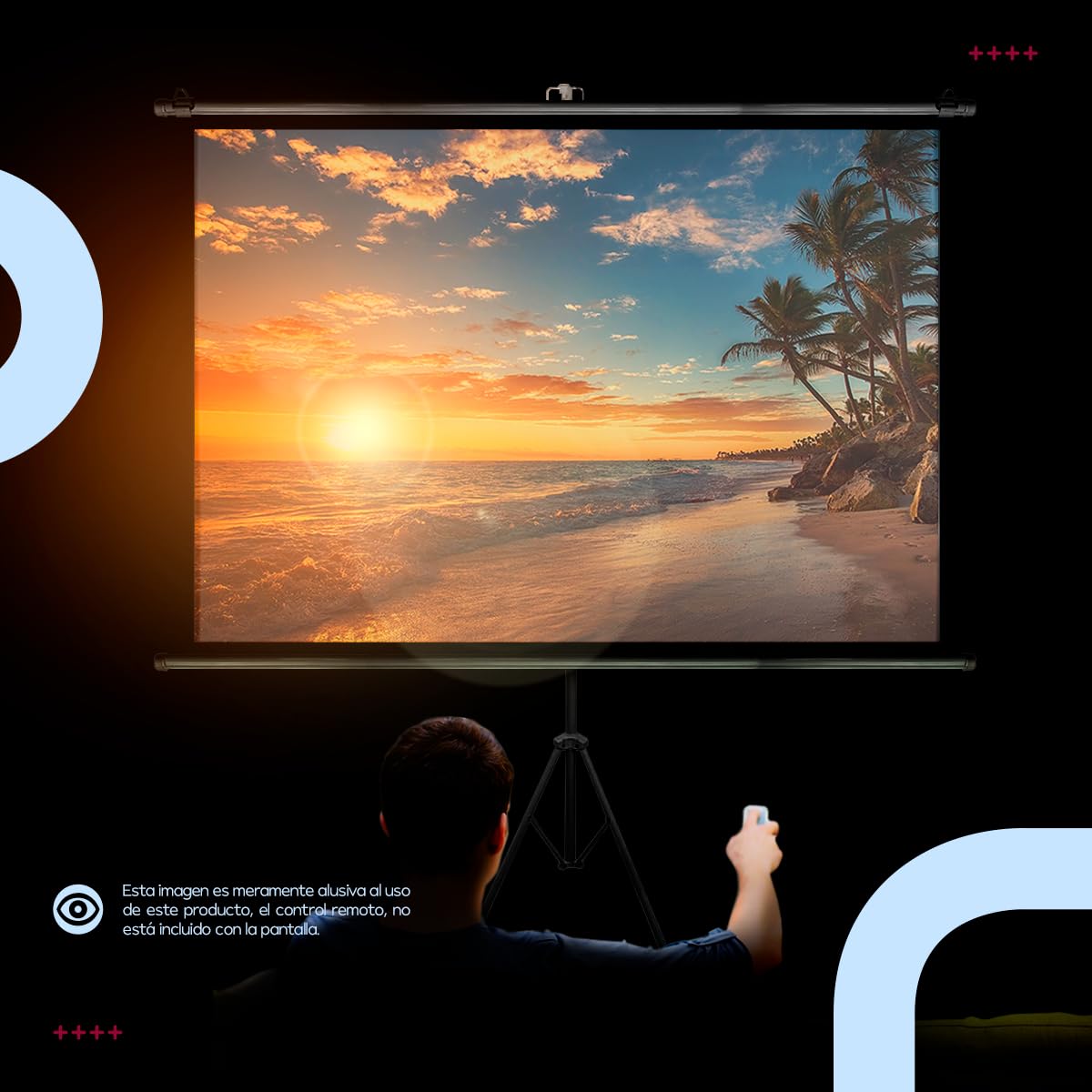 SEAFON Pantalla De Proyección 84 Pulgadas, 4:3 con Trípode