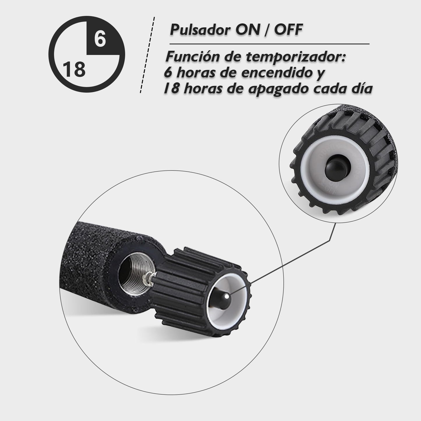 Velas LED Rhytsing Negro Brillantes con Temporizador 28 cm para Candelabros