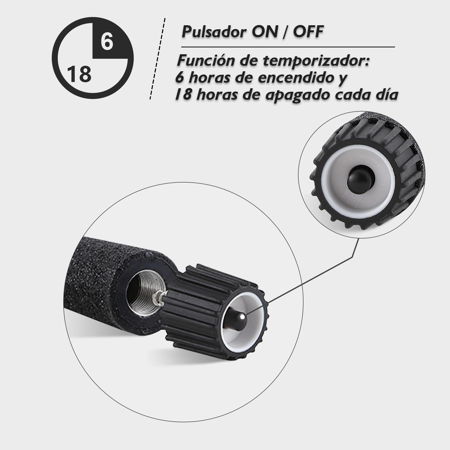 Velas LED Rhytsing Negro Brillantes con Temporizador 28 cm para Candelabros