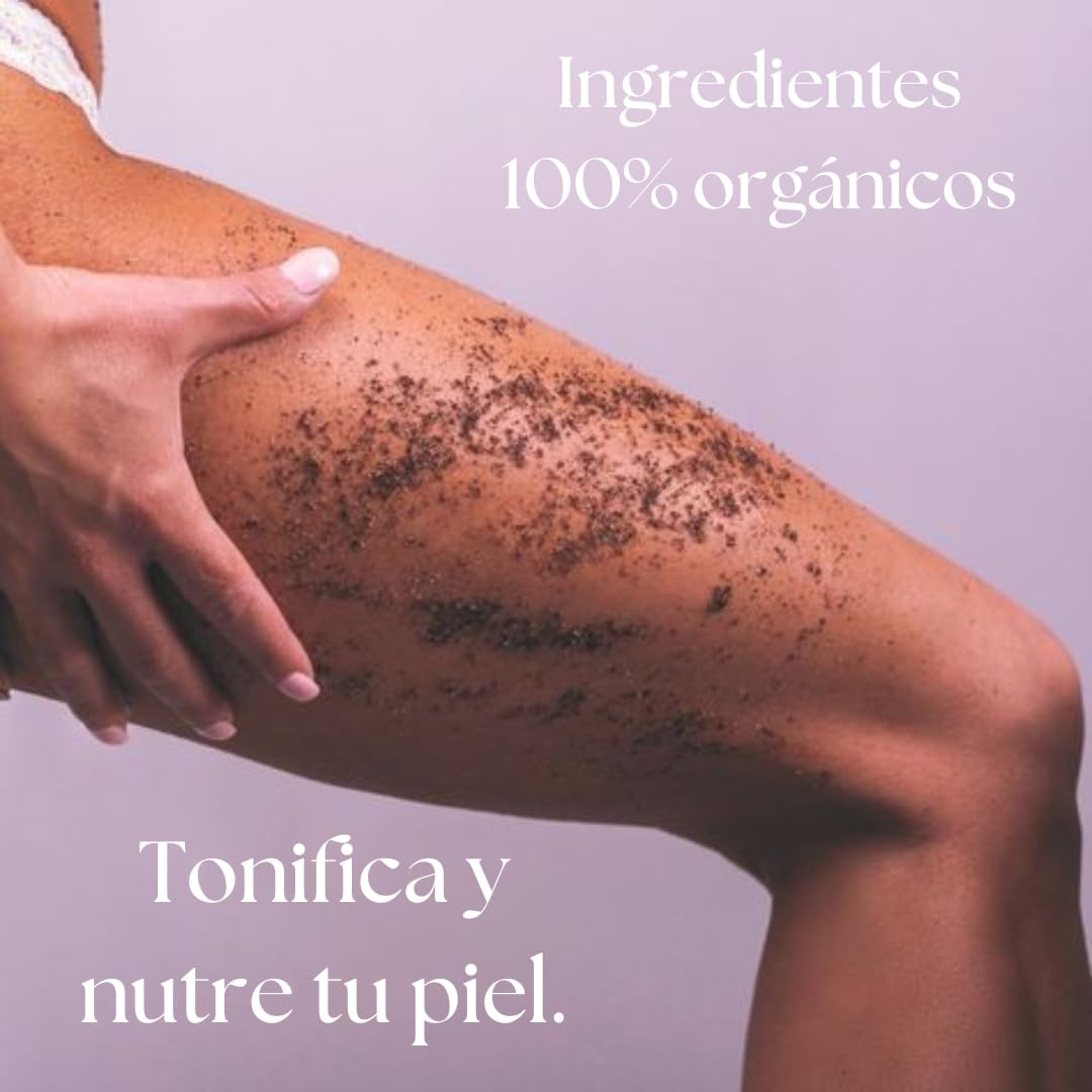 Exfoliante Corporal Polvos Mágicos Café Orgánico Aceite de Coco Anticelulitis y Estrías Bronceado Perfecto