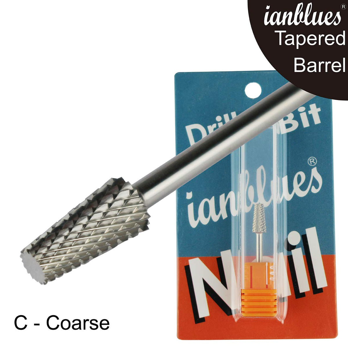 Taladro de Uñas ianblues Plateado Barril Cónico Grueso para Manicura