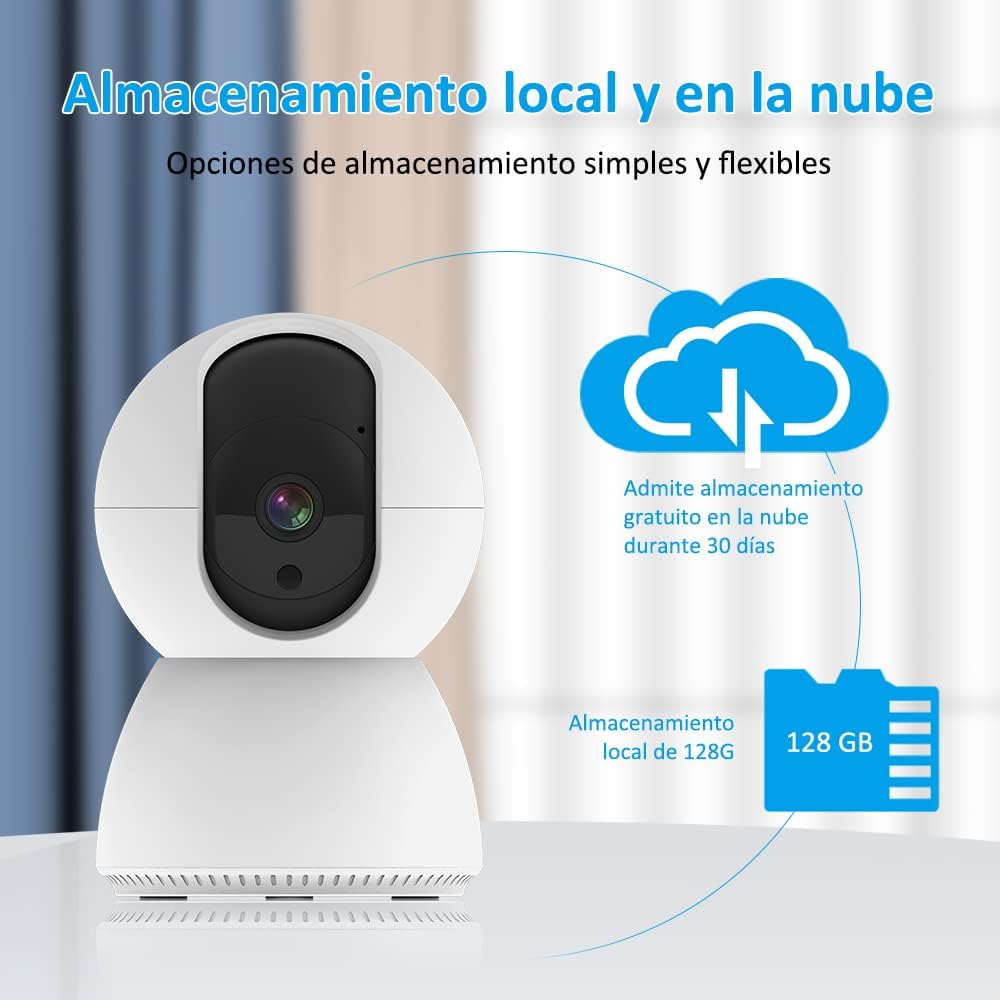 Cámara de Seguridad EASYTAO TV-628 2K 3MP WiFi con Audio Bidireccional y Visión Nocturna Compatible con Alexa