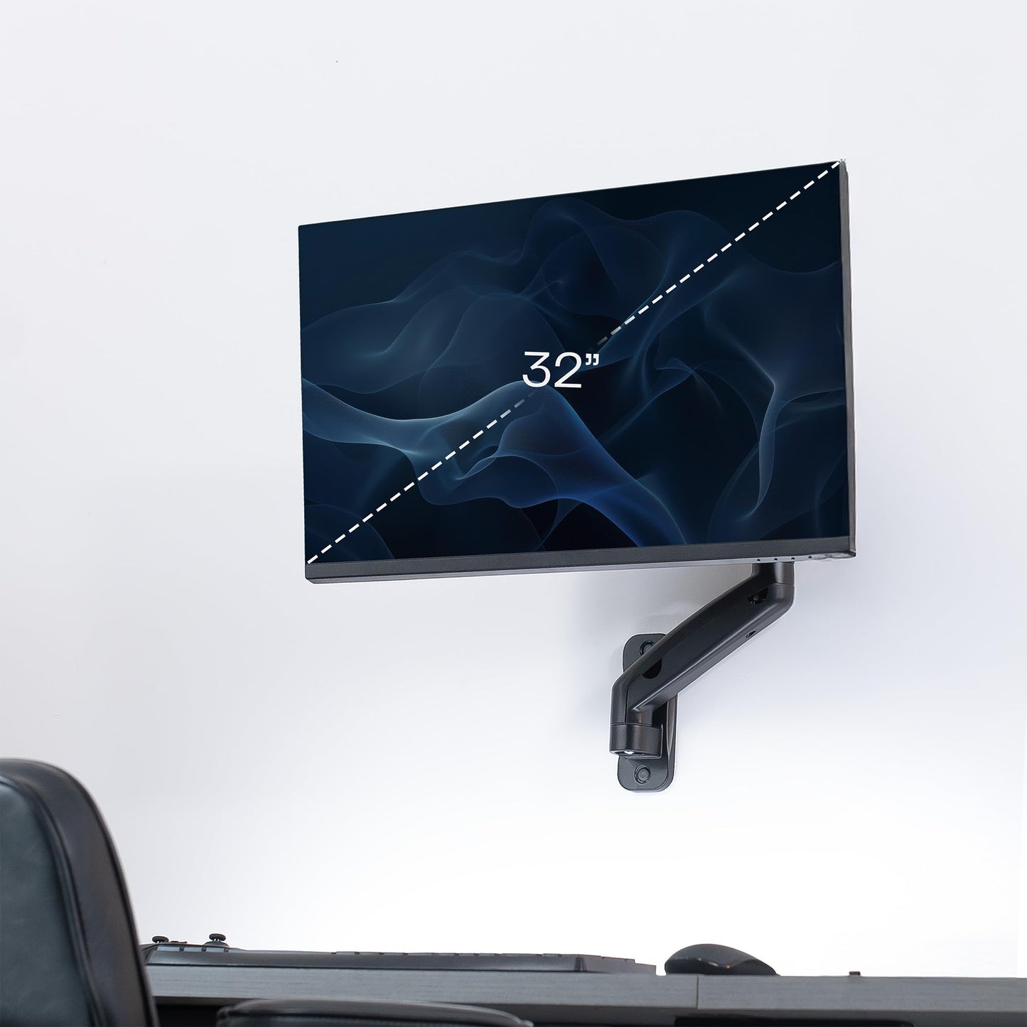 Soporte de Pared Vivo Negro con Brazo Extendido Ajustable para Monitor de 17 a 32 Pulgadas