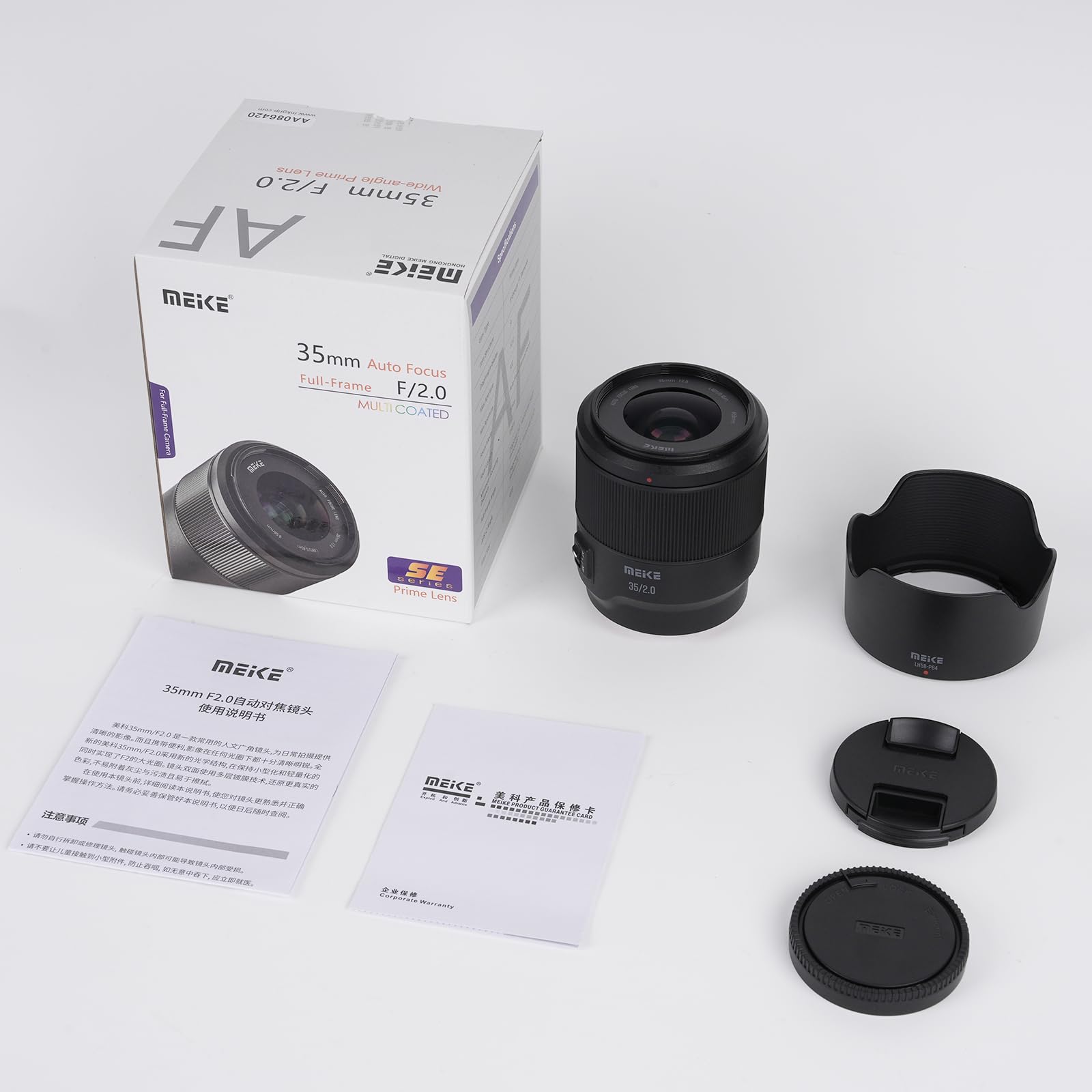 Meike 35mm F2.0 Full Frame de Lente de Motor Paso a Paso STM Enfoque automático Compatible con cámaras Sony E Mount A7 A7R A7IV A7R IV A7III A7RII A7RIII A7SIII A9 A7C A7CII