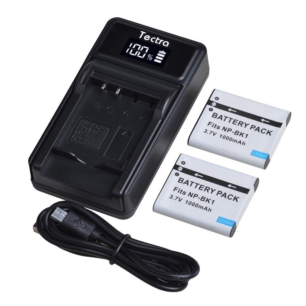 Paquete de Baterías y Cargador USB LED Tectra NP-BK1 para Sony Cybershot