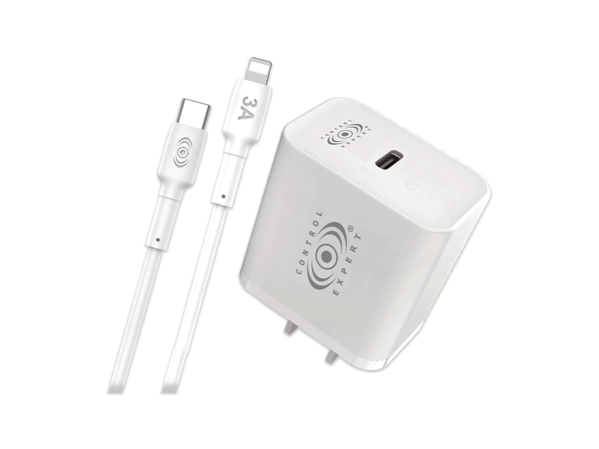 CONTROL EXPERT Cargador Carga Ultra Rápida para iPhone 3A 20W Cable de 1 Metro USB a Lighntning (BLANCO)