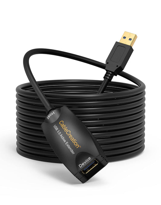 CableCreation Cable de extensión USB 3.0 activo 5 metros, extensor USB 3.0 macho a hembra con amplificador de señal para Oculus Quest 2, sensor Rift, Steam VR, PC para juegos, impresora