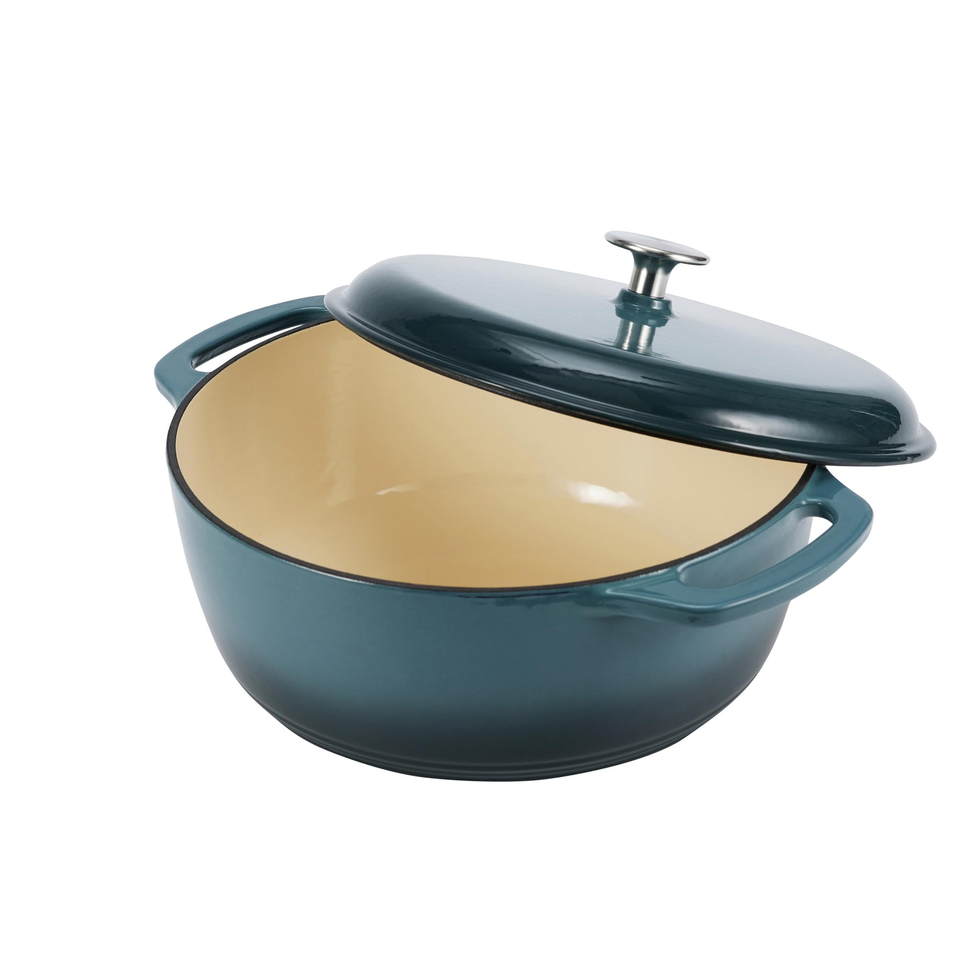 Amazon Basics - Horno holandés cubierto de hierro fundido esmaltado, 6 cuartos de galón, color gris