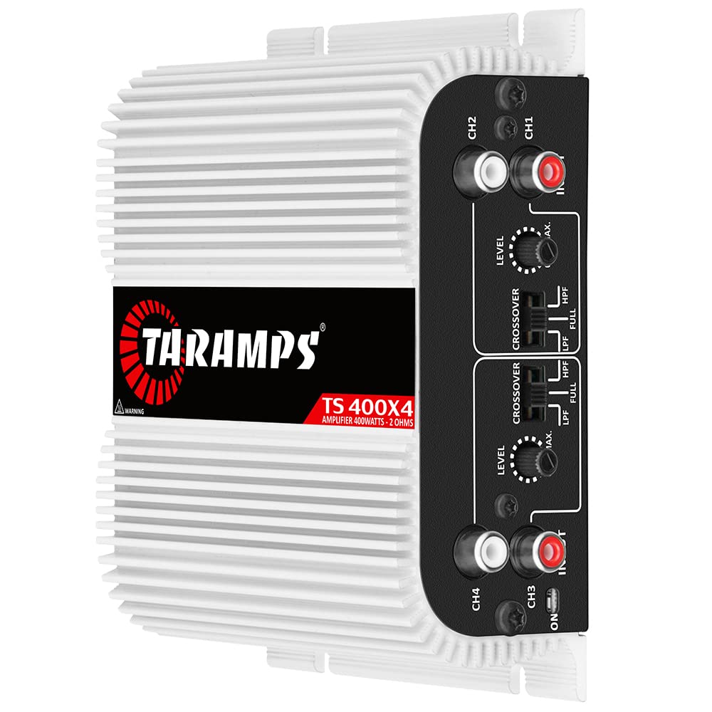 Amplificador de Audio Taramp's TS400X4 Negro Rango Completo 2 Ohmios 4 Canales 400 W Clase D para Auto