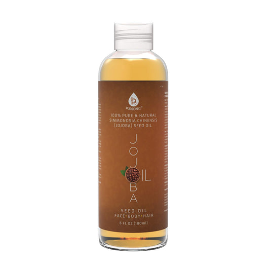 Pursonic 100% Cold Pressed Pure Golden Jojoba Oil for Skin/Dry or Damaged Hair, 6 Ounce