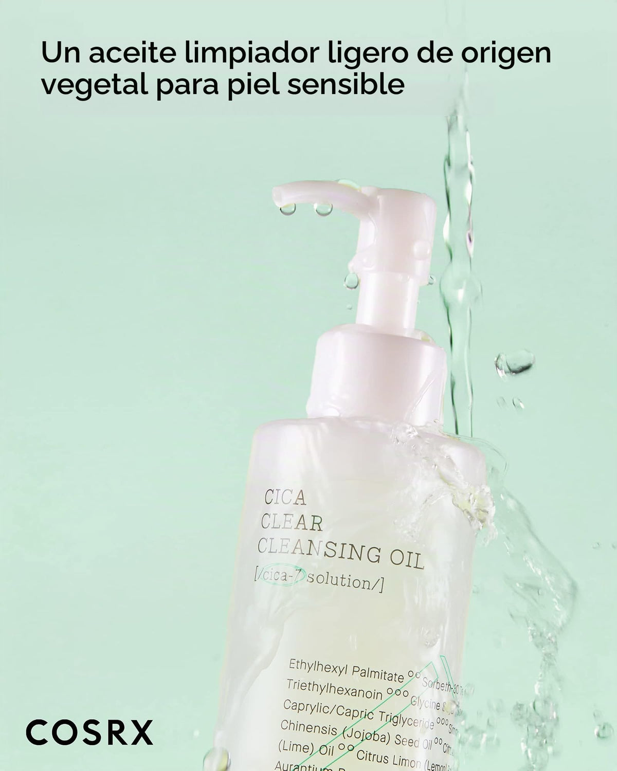 COSRX Óleo de limpeza Pure Fit Cica, 6,76 fl. oz/200 ml | Centela purificadora de óleo leve para pele sensível | Complexo CICA-7, óleo de semente de jojoba