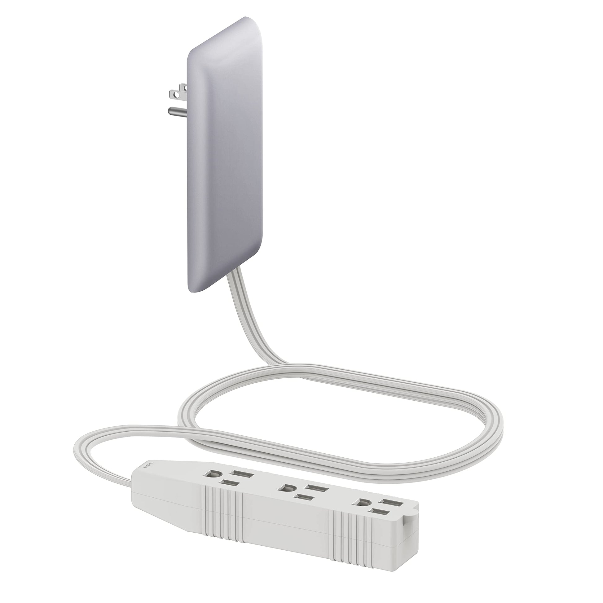 LIDER Extensor de salida de cara plana con 3 receptáculos, enchufe ultrafino de placa de pared con extensor de cable y tira de alimentación de 3 tomas, cable de 91.44 cm, LWE3-315-SV, SV