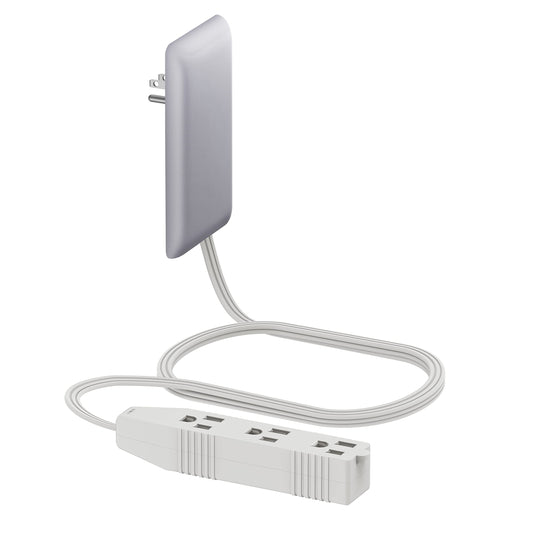 LIDER Extensor de salida de cara plana con 3 receptáculos, enchufe ultrafino de placa de pared con extensor de cable y tira de alimentación de 3 tomas, cable de 91.44 cm, LWE3-315-SV, SV