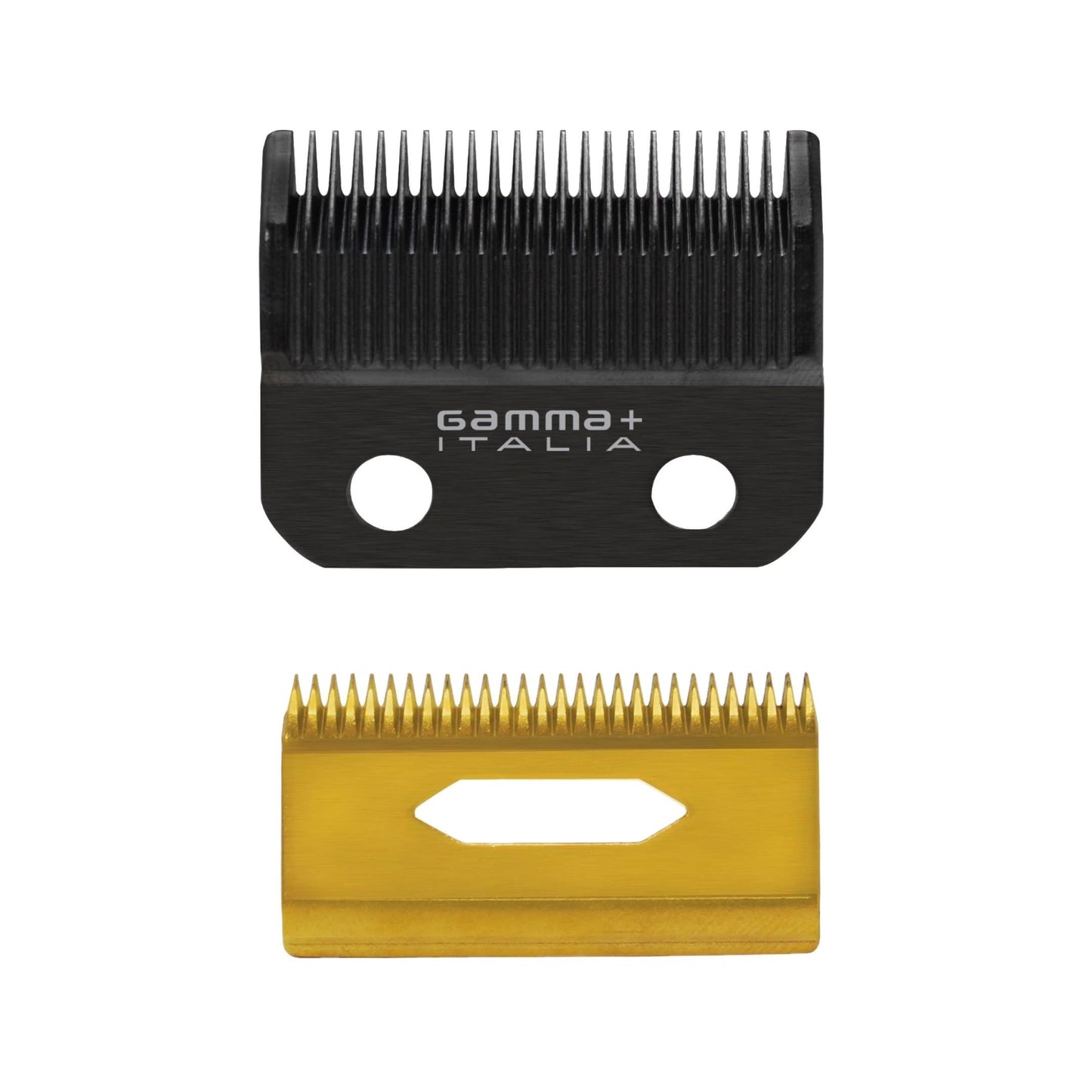 GAMMA+ Cuchilla cónica fija DLC de repuesto con dientes profundos de titanio dorado compatible con cortapelos Alpha, Ergo y Protege