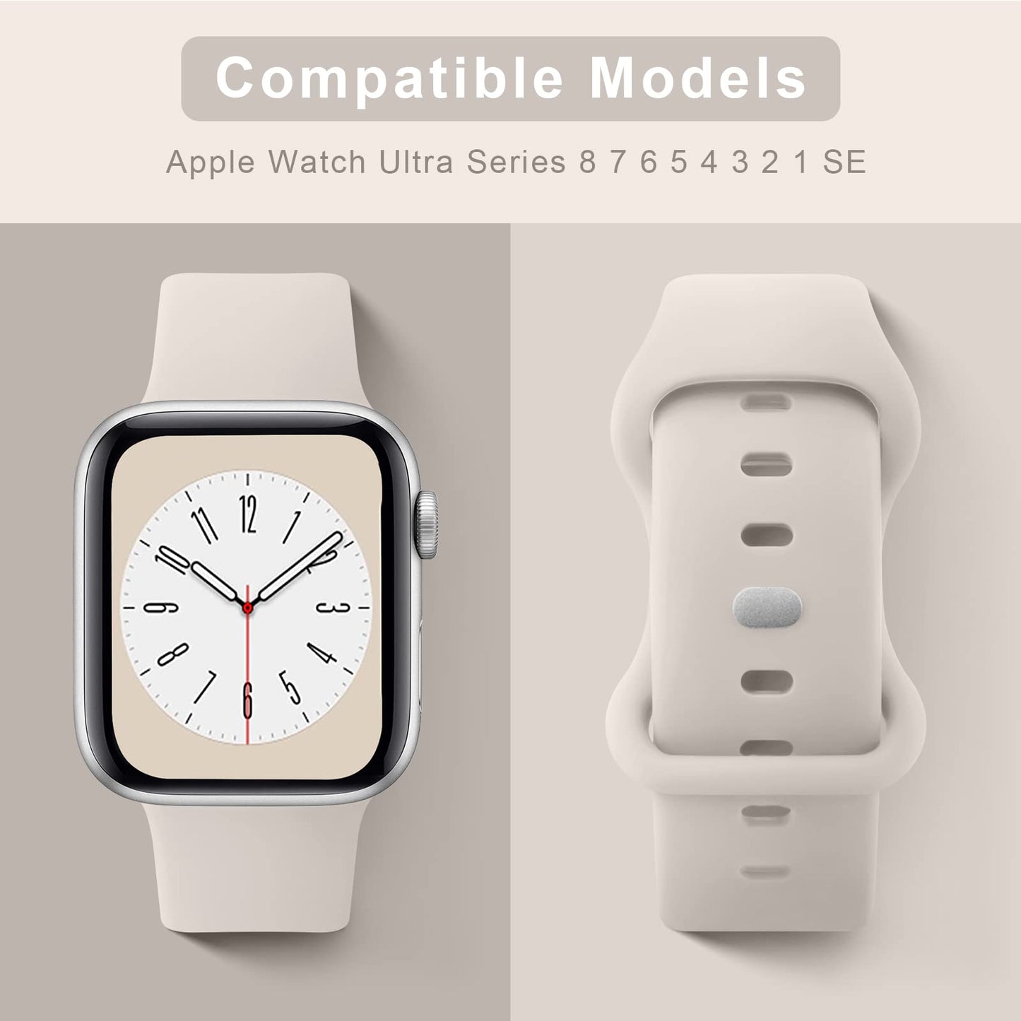 Paquete de Bandas de Silicona Líquida para Apple Watch 42mm Rojas para Mujeres y Hombres