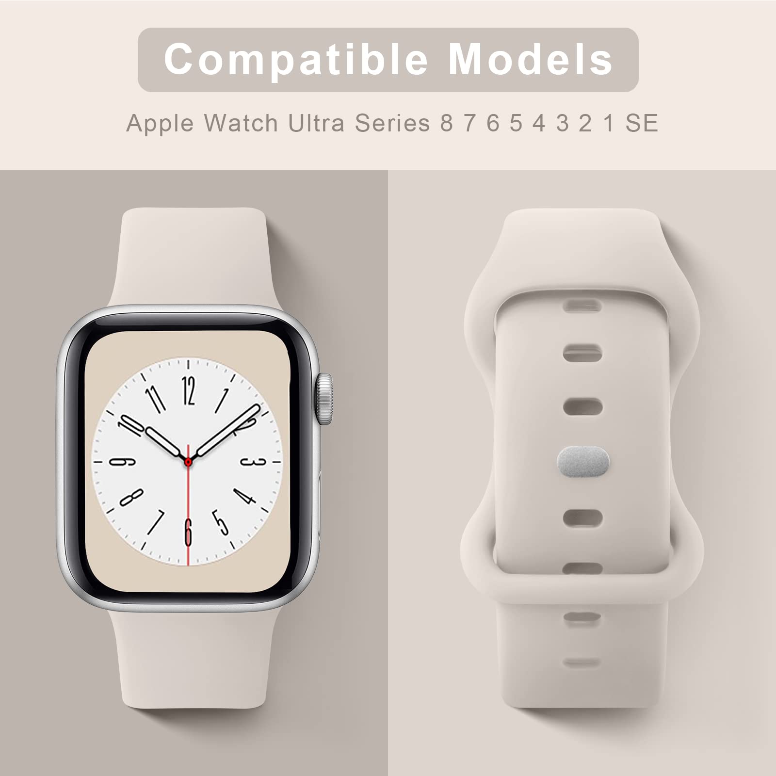 Paquete de Bandas de Silicona Líquida para Apple Watch 42mm Rojas para Mujeres y Hombres