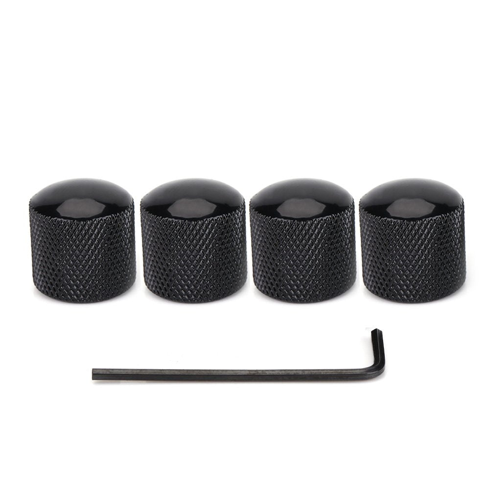 Bnineteenteam 4Pcs Guitar Dome Knob Control de Tono de Volumen Piezas de Repuesto con Llave Allen para bajo de Guitarra eléctrica Accesorios de Juego