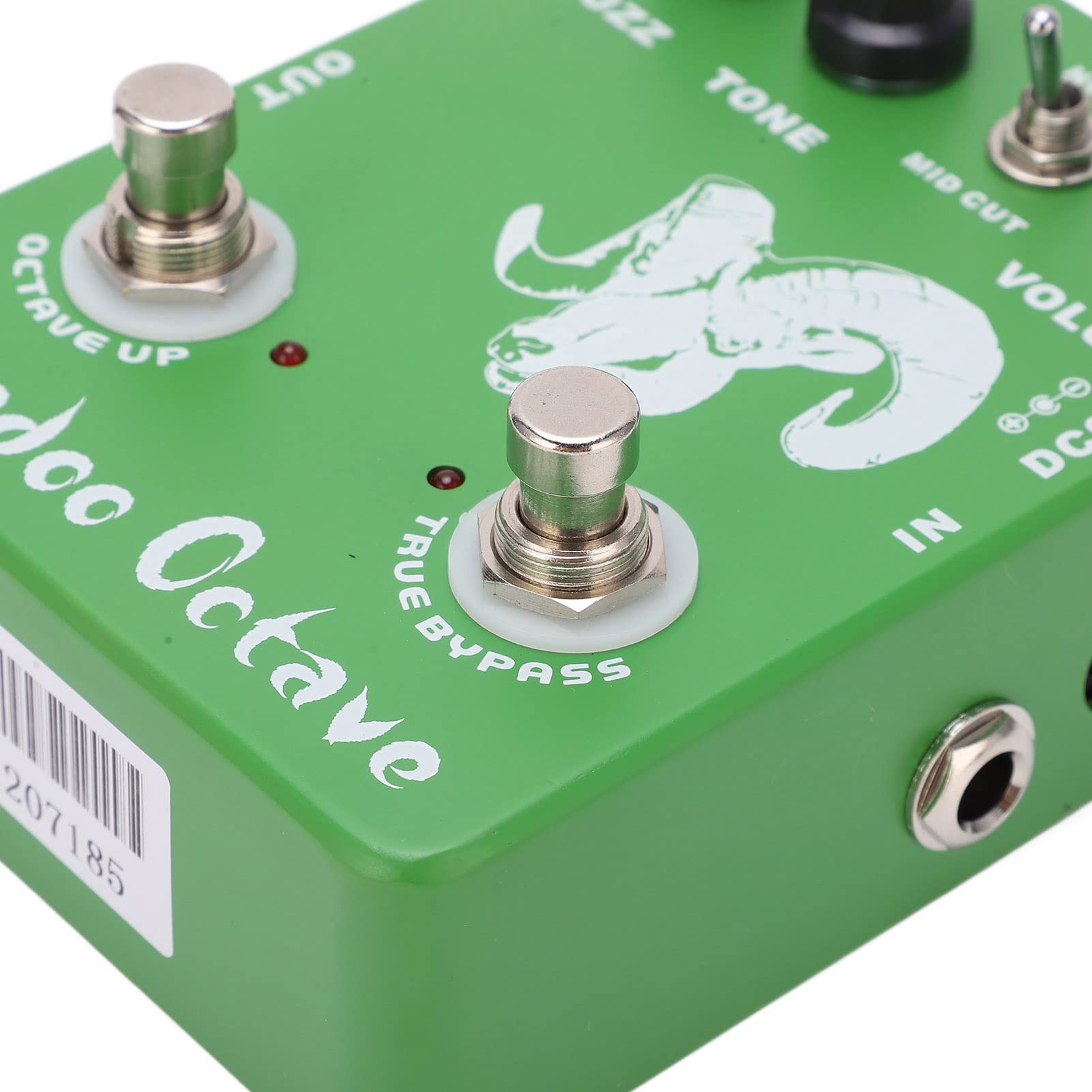 Pedales de Efectos Voodoo Octave Verde True Bypass para Guitarra