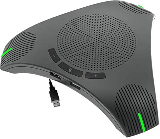 Micrófono de Conferencia USB Omnidireccional con Altavoz 360° y Reducción de Ruido DSP Inteligente para Negocios y Reuniones de Video