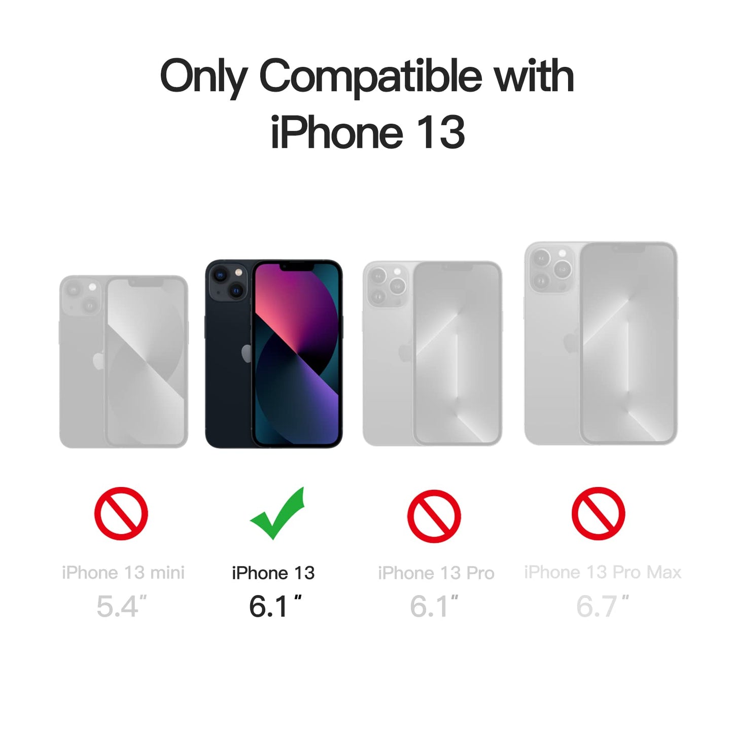 JETech Funda Magnética para iPhone 13 6.1 Pulgadas Compatible con MagSafe, Carcasa Translúcida Mate Trasera Fina Antigolpes (Negro)