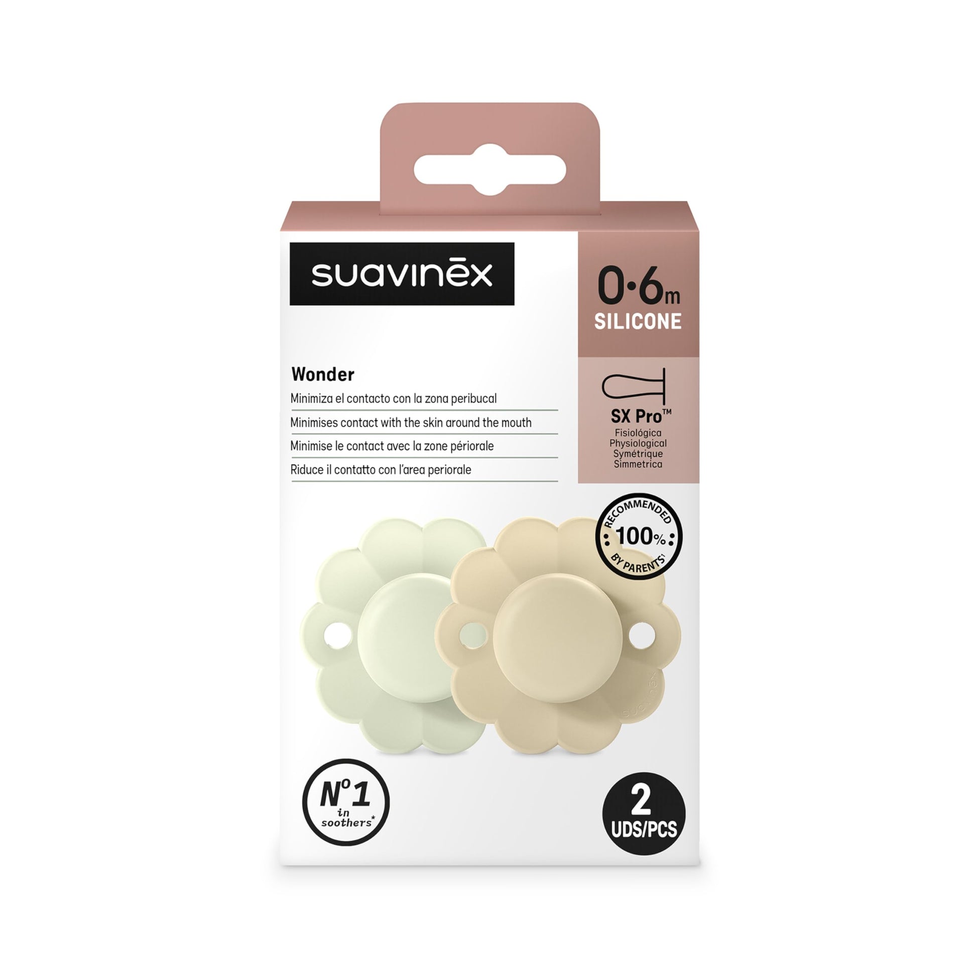 Chupete Silicona Suavinex Gris 0-6 Meses 2 Pack