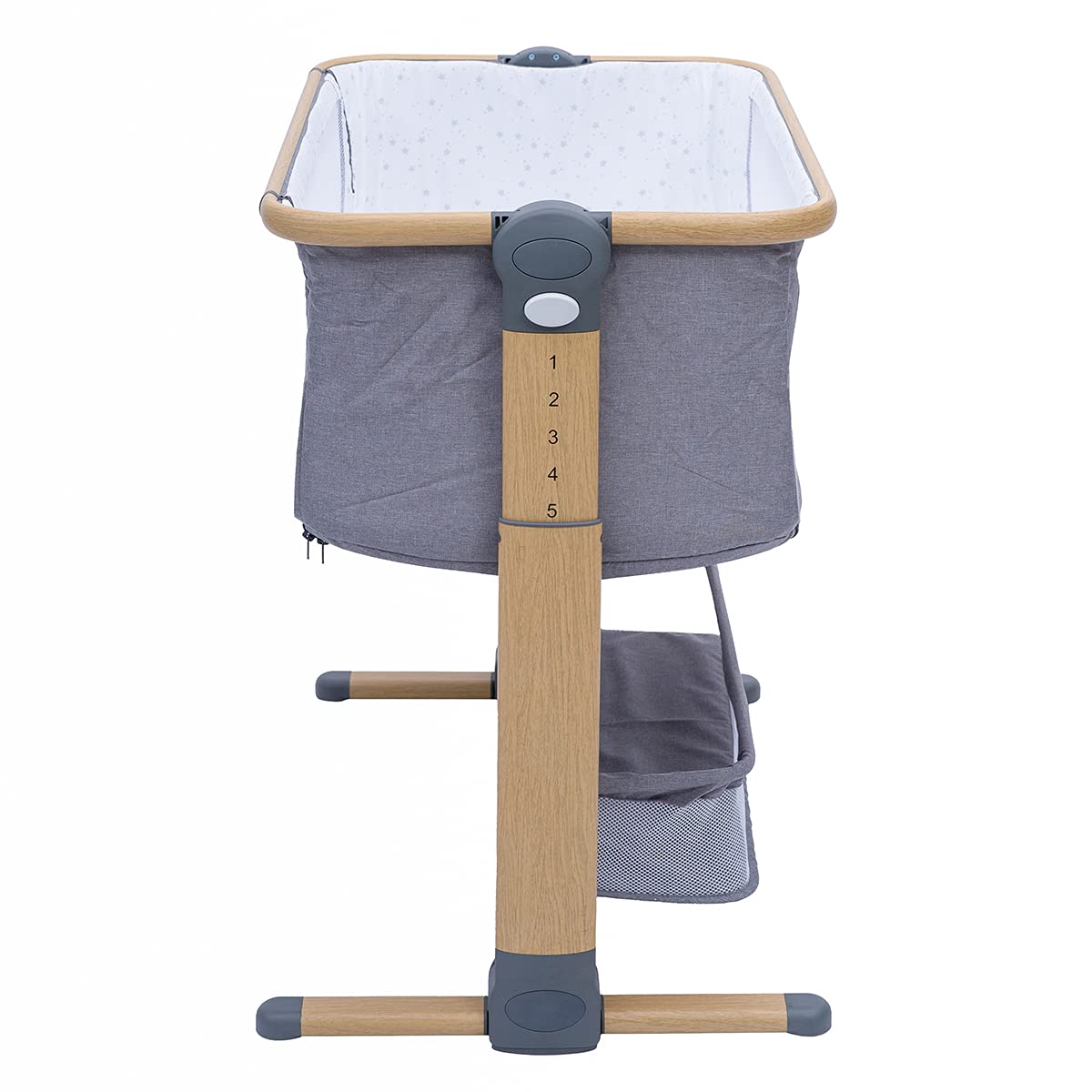 BAMBINETO Cuna Colecho Moisés para bebé Rame, mosquitero, colchón, Plegable, Maleta de Viaje. Gris