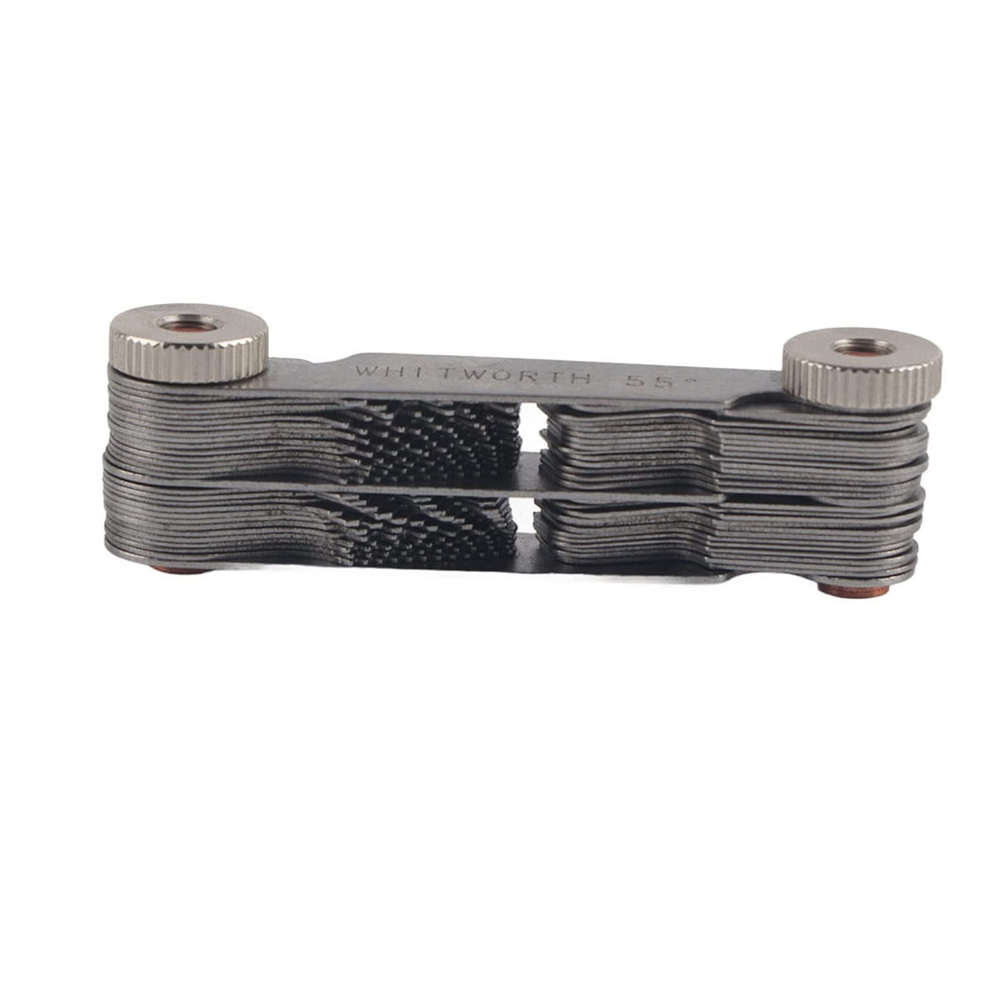Calibrador de rosca, 51/52Pcs Métrico + imperial (52pc) Calibrador de rosca de acero inoxidable, Herramienta de medición de paso de tornillo de 60 y 55 grados(Metric+ imperial (52pc)) Calibradores