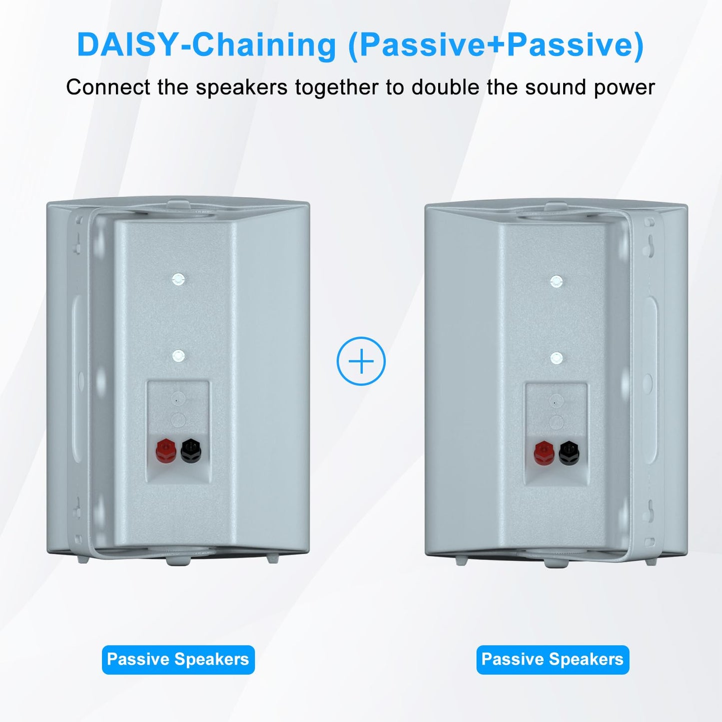 STUDIOFINIX Altavoces de Pared de 6,5 Pulgadas, Sistema de Altavoces pasivos para Exteriores de 400W/par, Material ABS Resistente para el Patio, el Garaje y la Piscina (Blanco)